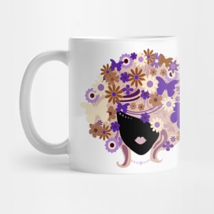 Woman with Flowers and Butterflies Mug